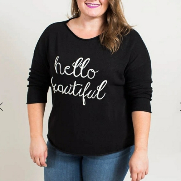 HELLO BEAUTIFUL Women's Sweater Plus Size 2X NWT - Picture 3 of 7